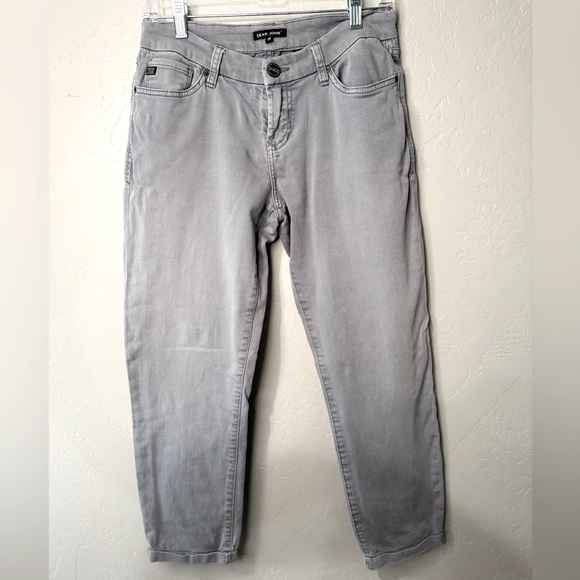 Dear John Jeans Cuffed Twill Knit Denim Trousers Gray SZ 28 - LIKE NEW! - Picture 2 of 16